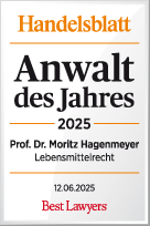 Anwalt des Jahres 2025 (Lawyer of the Year 2025) Food Law Prof. Dr. Moritz Hagenmeyer (Handelsblatt / Best Lawyers)
